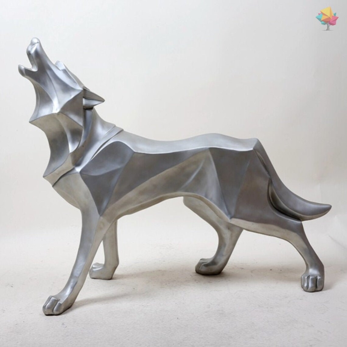 The Polygon Wolf Sculpture, Figurine, Home Decor, Wall Art, Stationery