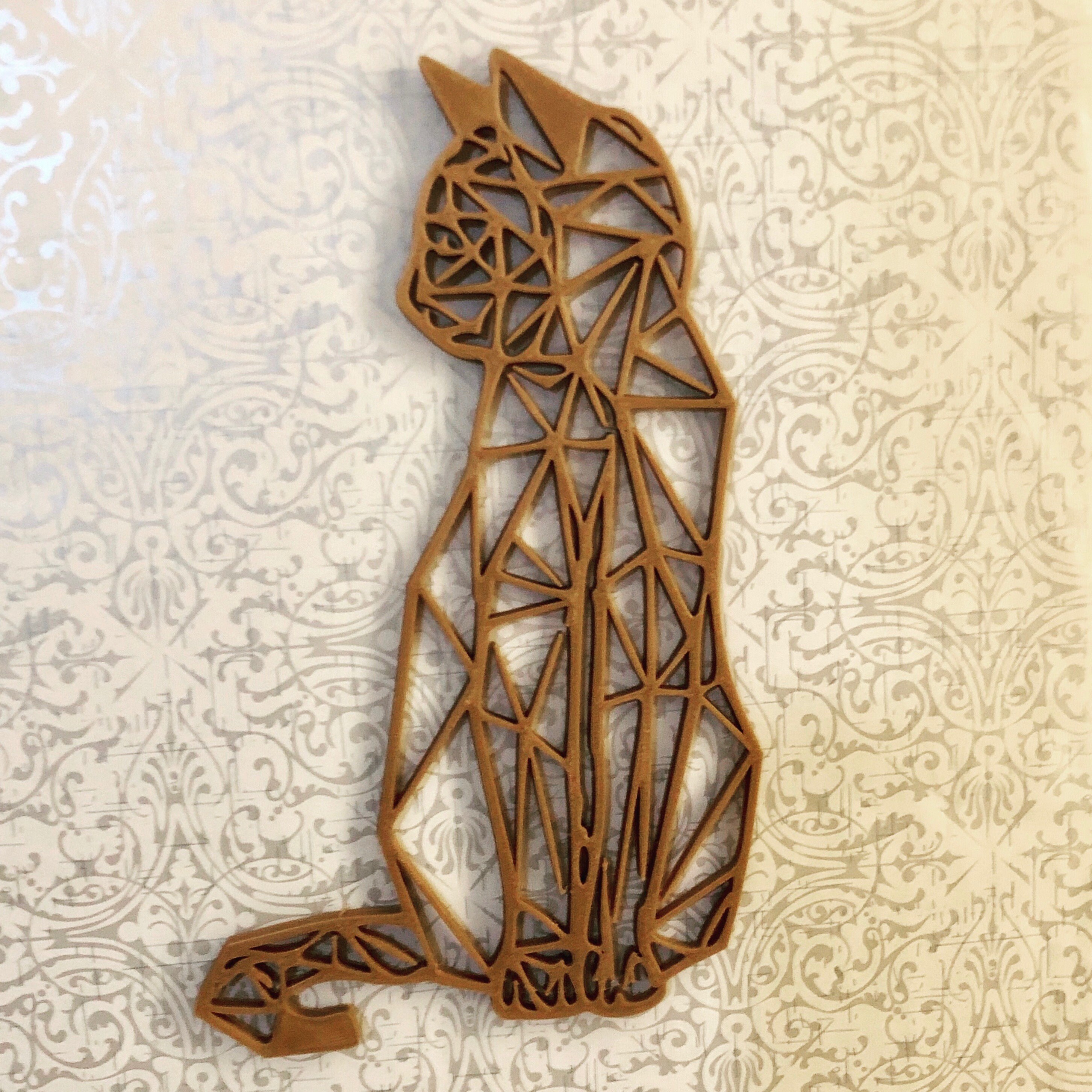 Cat Wall Stencil Decoration 3D Printed in Custom Colours Etsy