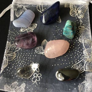 HEADACHES/MIGRAINES. Crystal healing set of 7 chosen to support healing for headaches and migraines.