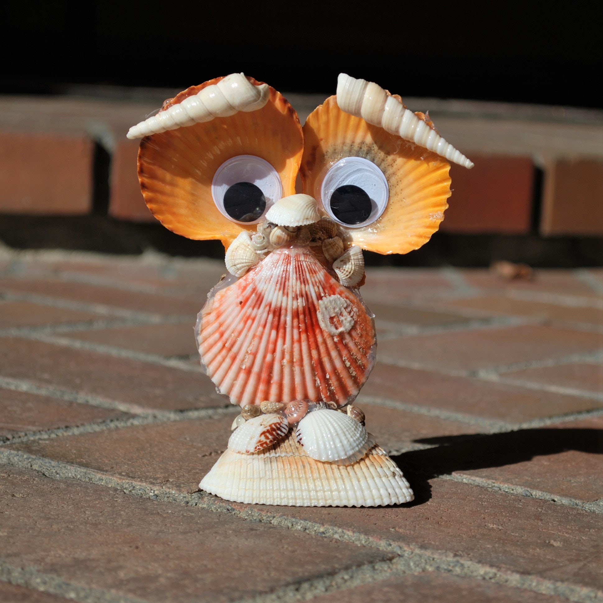Owl Art Sculpture, Seashell Table Sculpture Decor
