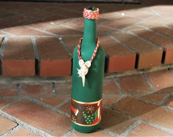 Christmas Beach-inspired Decorative Wine Bottle
