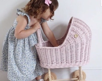 wicker dolls cot