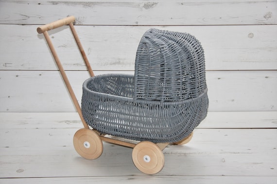 vintage wicker dolls pram