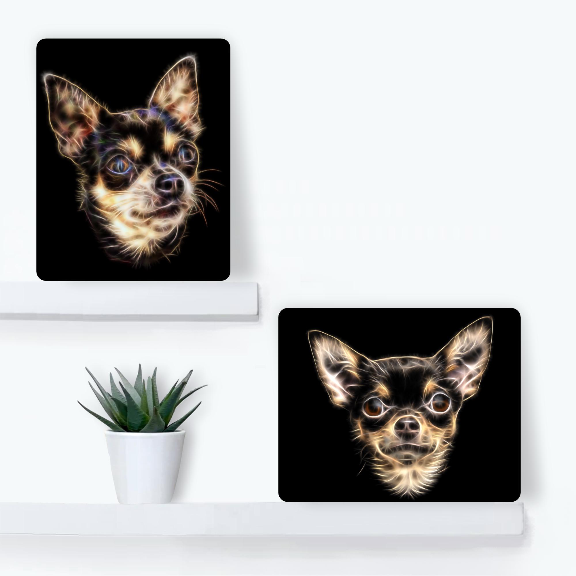 Short Haired Chocolate and Tan Chihuahua Metal Wall Plaque With