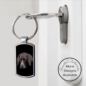 German Shorthaired Pointer Keychain with Stunning Fractal Art Design