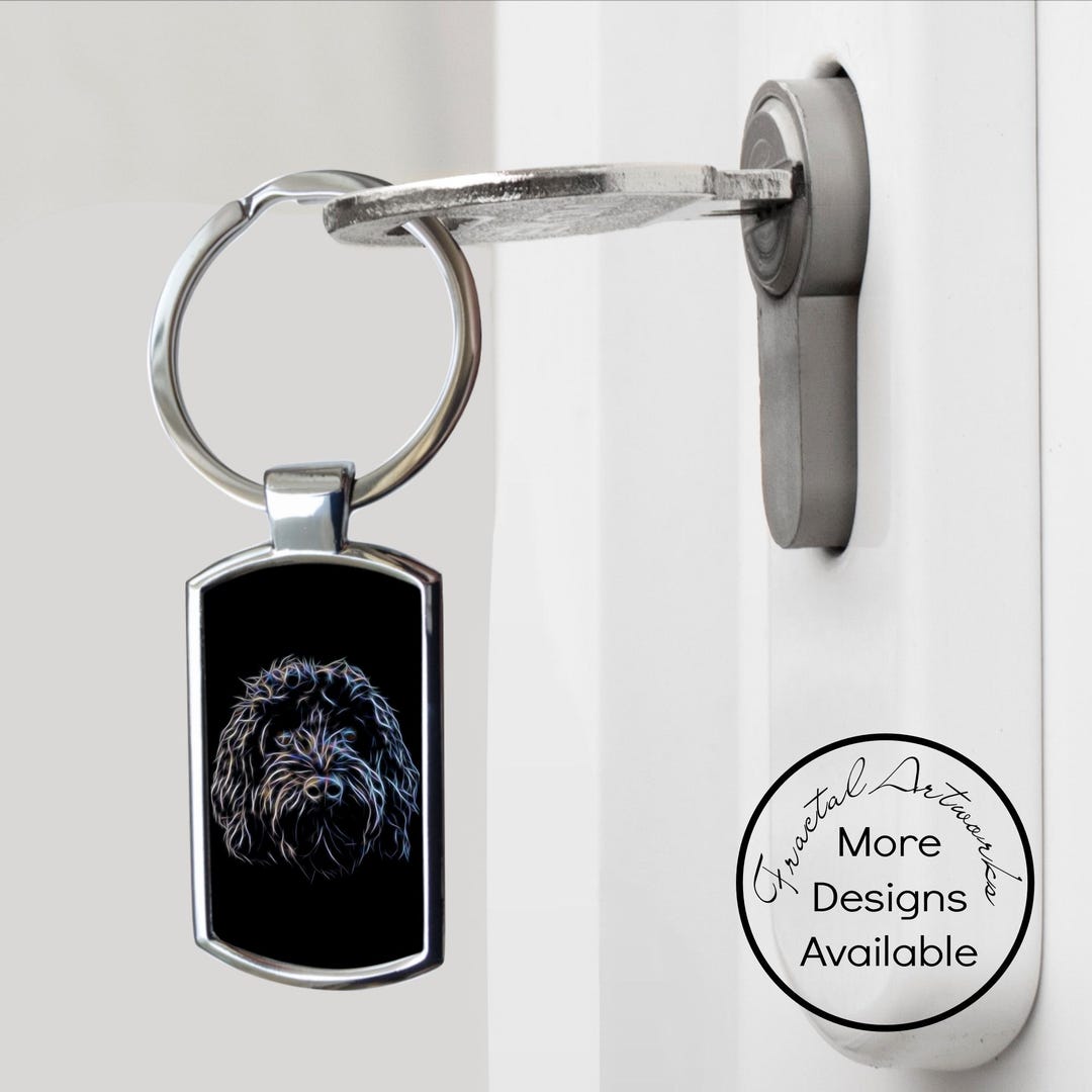 Black Cockapoo Keyring With Stunning Fractal Art Design - Etsy