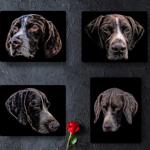German Shorthaired Pointer Metal Wall Plaque with Stunning Fractal Art Design