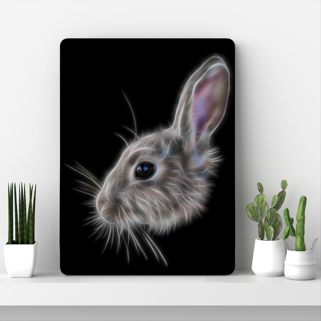 Rabbit Aluminium Metal Wall Plaque With Stunning Fractal Art Design. - Etsy