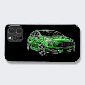 Ford Focus ST Car Phone Case with Stunning Fractal Art Design. For Samsung or iPhone including iPhone 16 and Samsung S24