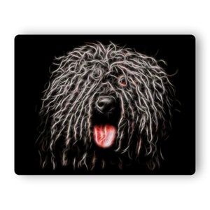 Black Puli Fractal Art Aluminium Metal Wall Plaque