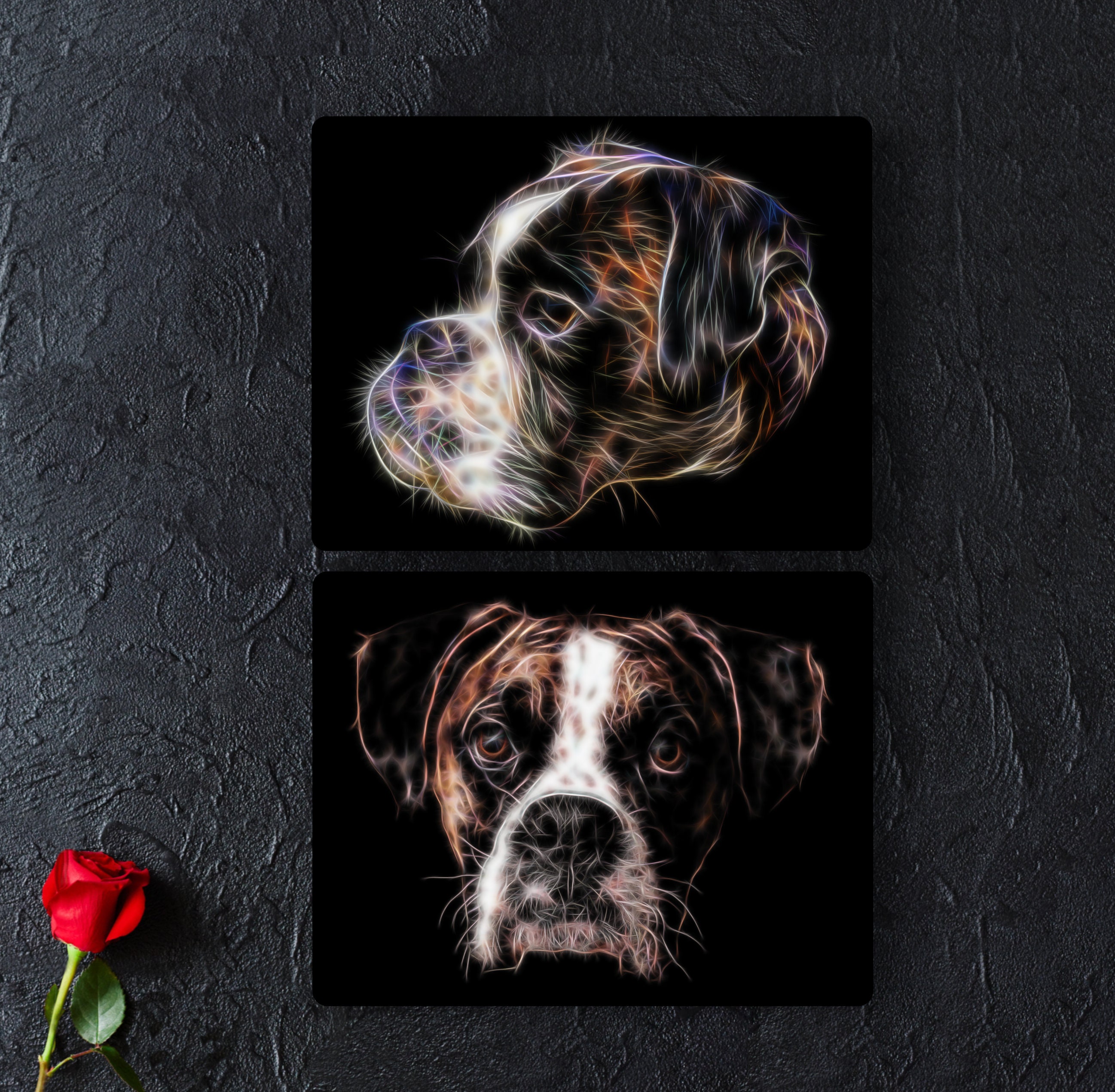 Boxer Dog Metal Wall Plaque With Stunning Fractal Art Design Etsy UK