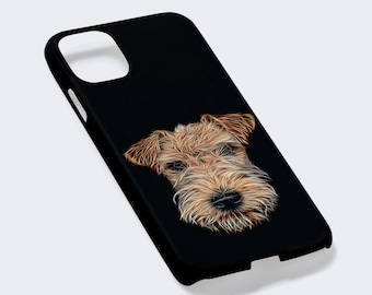Lakeland Terrier Dog Phone Case with Stunning Fractal Art Design. For Samsung or iPhone, including iPhone 17 and Galaxy S24