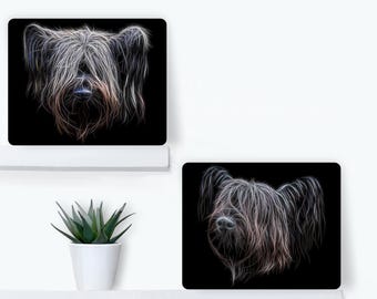 Skye Terrier Metal Wall Plaque with Fractal Art Design, Skye Terrier Owner or Dog Lover Gift.