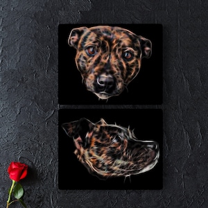Brindle Staffordshire Bull Terrier Aluminium Metal Wall Plaque.