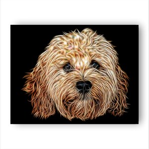 Apricot Cavapoo Print With Stunning Fractal Art Design. Various Sizes ...