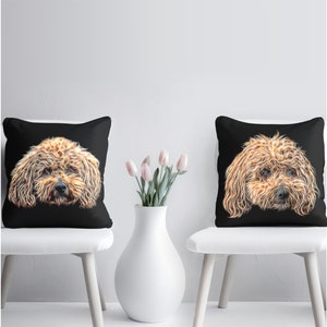 Poochon Cushion and Insert with Stunning Fractal Art Design