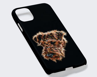 Airedale Terrier Dog Phone Case with Fractal Art Design. For Samsung or iPhone, including iPhone 17 and Galaxy S25 Models