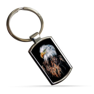 Eagle - Bald Eagle Keyring Fractal Art Design #1