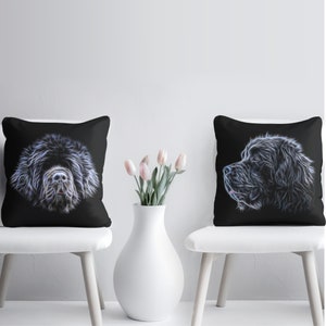 Newfoundland Cushion (Pillow) with Insert with Stunning Fractal Art Design