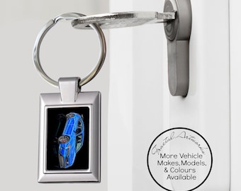 Honda Civic Type R FL5 Keychain: Fractal Art Car Keyring