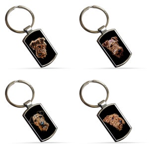Airedale Terrier Keychain with Stunning Fractal Art Design