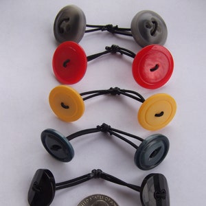 Retro Buttons Elastic Hair Tie Bobble 3"