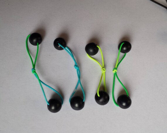 Black Wood Bead Elastic Hair Tie Bobbles Pair Etsy