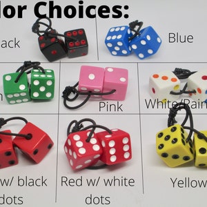 ONE SINGLE Blue, Green, Red, PInk, Yellow, Black, or Rainbow Dice Hair Tie Bobble 16mm