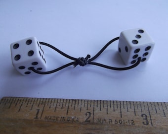 White Dice Black Dots ONE Hair Tie Bobble 16mm