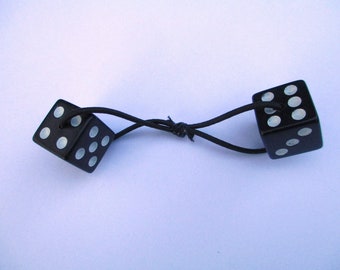 Black Dice White Dots ONE Hair Tie Bobble 16mm