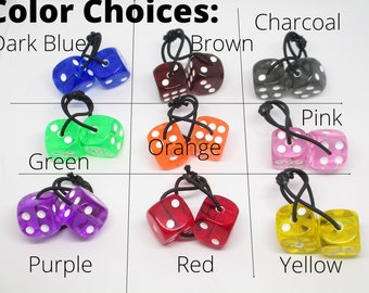 ONE SINGLE Blue, Pink, Purple, Brown, Charcoal, Green, Orange, Red, or Yellow Translucent Dice Hair Tie Bobble 16mm