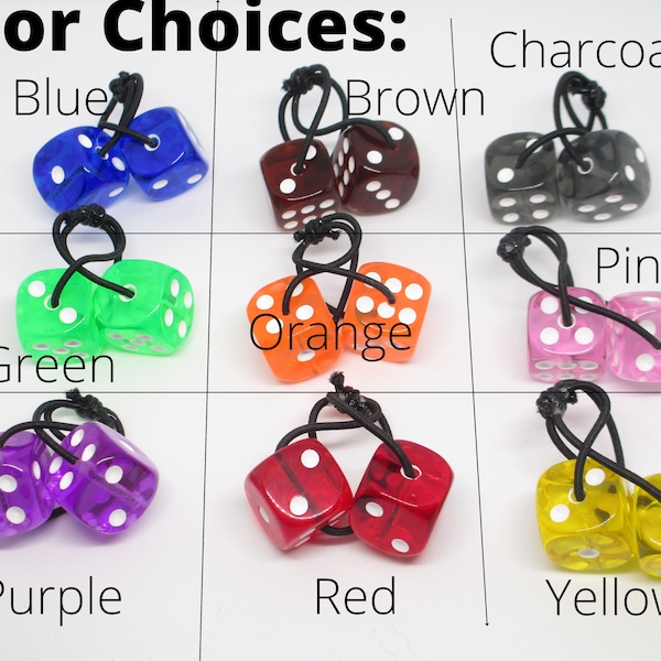 ONE SINGLE Blue, Pink, Purple, Brown, Charcoal, Green, Orange, Red, or Yellow Translucent Dice Hair Tie Bobble 16mm