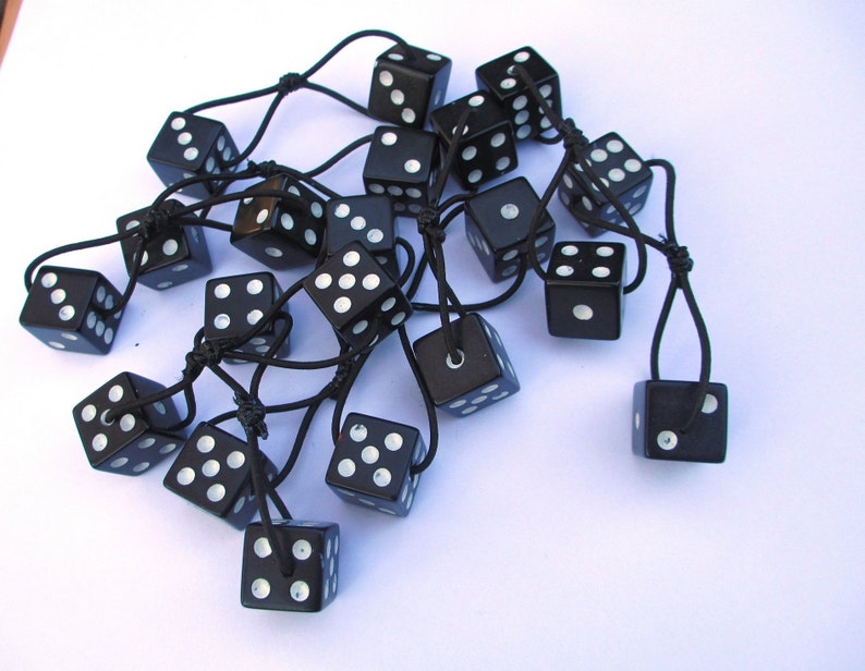 Black Dice White Dots ONE Hair Tie Bobble 16mm Etsy