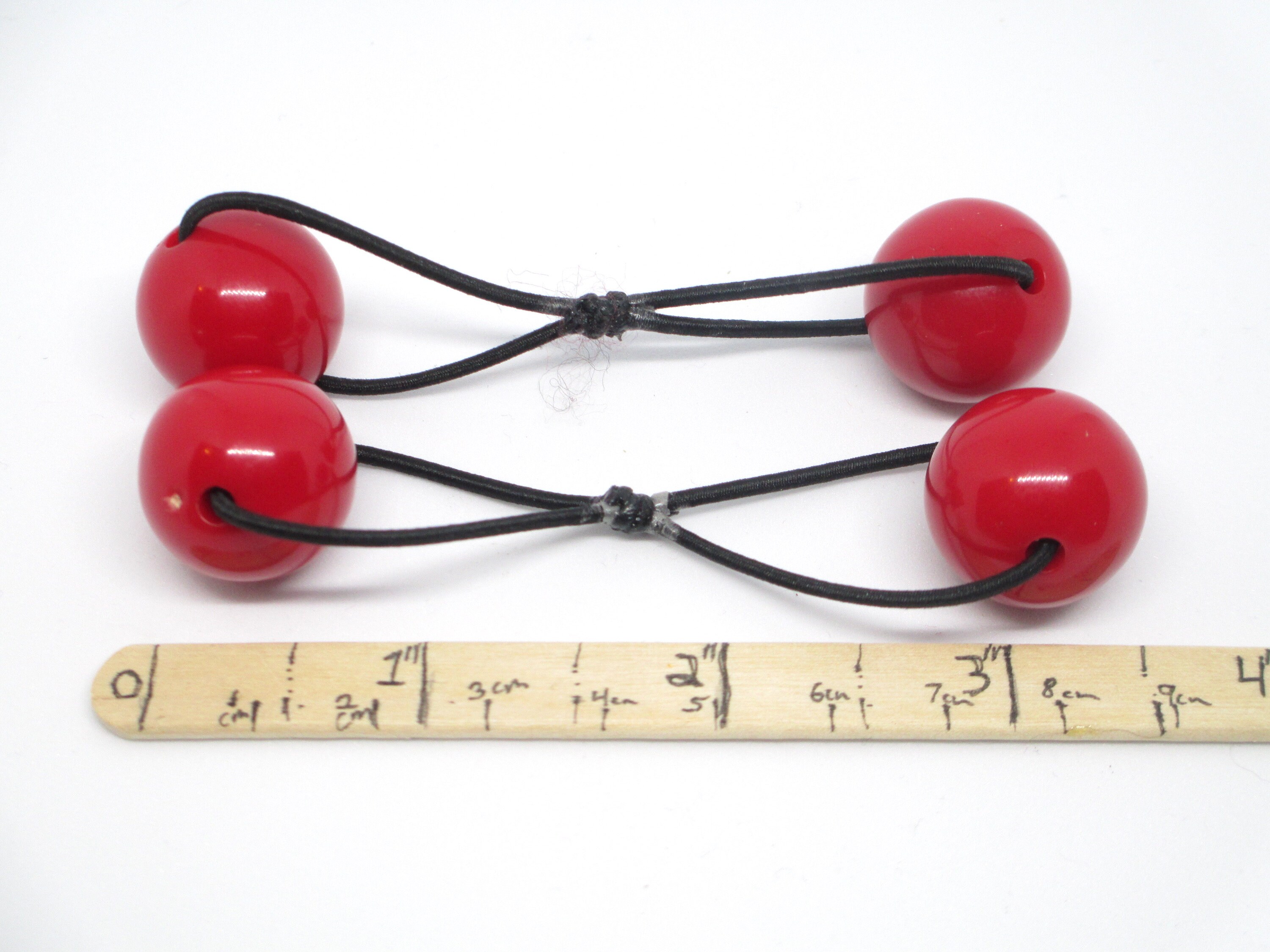 Red Black Plastic Large Bead Elastic Hair Tie Bobble 3 - Etsy
