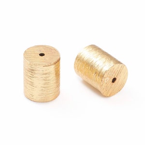 2 pcs Gold Heishi Beads, 18k Gold Plated Tube Spacers, Gold Barrel Spacer Beads, Gold Cylinder Bead, Drum Spacer Beads, Jewelry Spacers