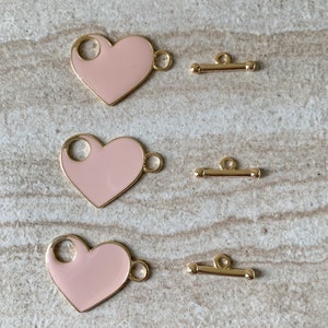 Heart Toggle Clasps, Gold Plated Brass Clasp, Jewelry Making Supplies, Clasps For Jewelry, Gold Clasp, Gold Heart Clasps, Jewelry Clasps