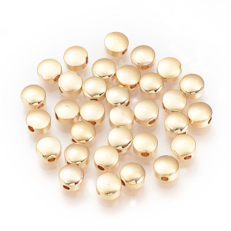 20 Pcs Gold Flat Round Spacers Gold Plated 5mm Spacer Etsy