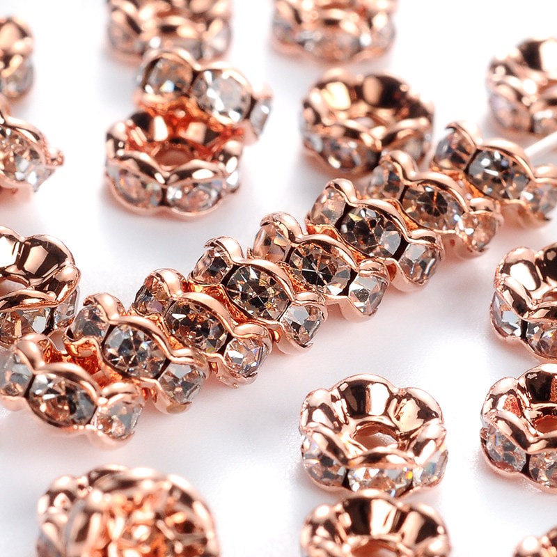 Craftdady 30Pcs 12mm Crystal Rhinestone Rondelle Spacer Beads Silver Disco  Ball Loose Beads for Jewelry Making