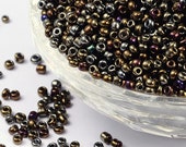 2 oz - 2 mm Glass Seed Beads, Iris Round, Colorful, Tiny Seed Beads