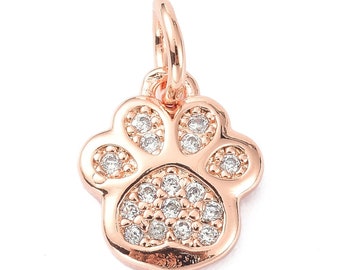 Real Rose Gold Plated,Footprint Charm