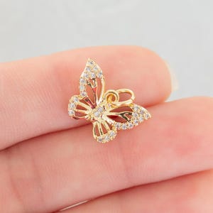 18K Gold Plated Butterfly Charm – Dangle Pendant for Bracelets, Necklaces & DIY Jewelry Making