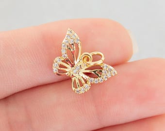 18K Gold Plated Butterfly Charm – Dangle Pendant for Bracelets, Necklaces & DIY Jewelry Making
