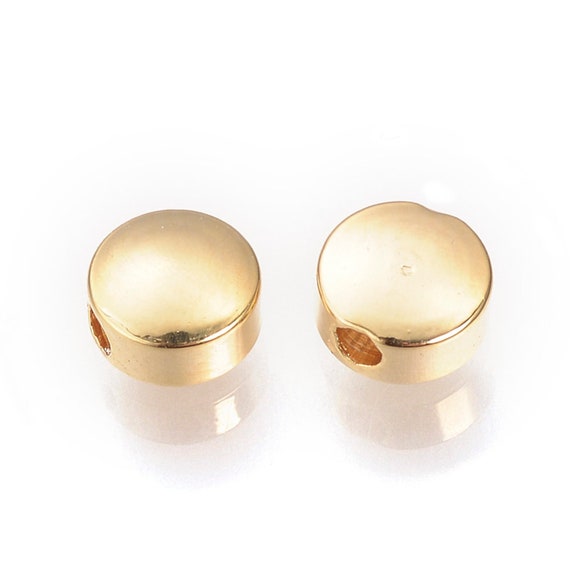flat gold beads