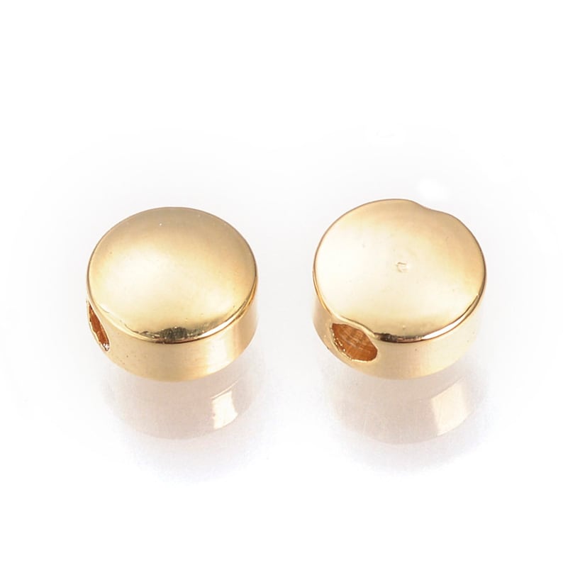 20 Pcs Gold Flat Round Spacers Gold Plated 5mm Spacer Etsy
