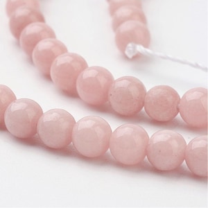 4 mm Beads, Strand of Light Pink Mashan Jade, Plain Round Beads