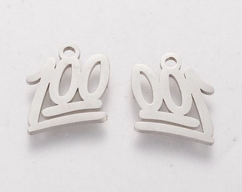 10 pcs- One Hundred Emoji Charms, Number 100 Emoji Charm