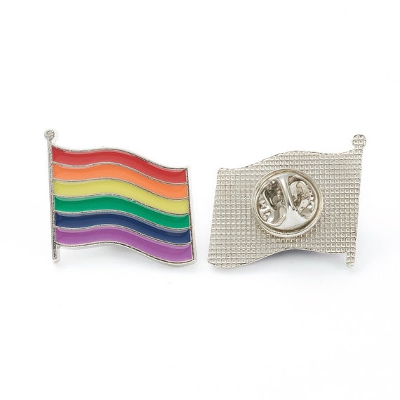 Rainbow Pride Flag Pin Rainbow Flag Platinum Colorful Flag - Etsy