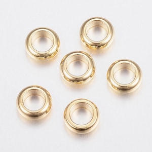 20 pcs - 304 Stainless Steel Spacer Beads | Gold Rondelle Spacers | Jewelry Making Supplies