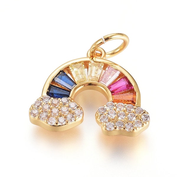Real 18K Gold Plated,Rainbow, Colorful