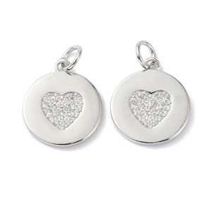 Flat   Rounnd with Heart Pattren, Real Platinum Plated